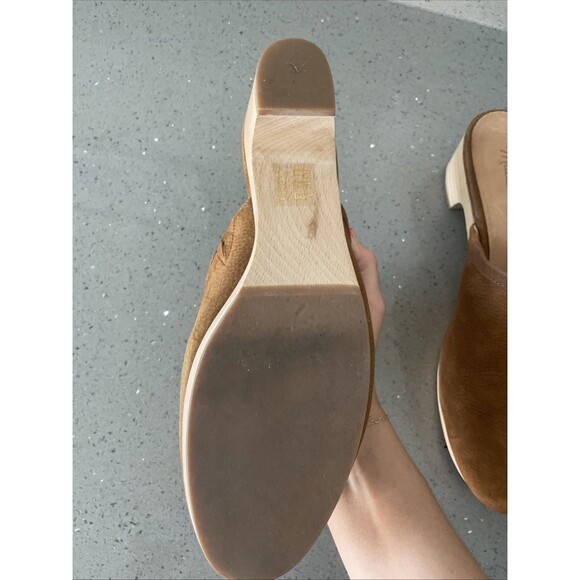 Madewell The Ruby Clog in Suede Rustic Twig Brown with 2" Wooden Heel Size 9.5 - Picture 6 of 7